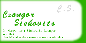 csongor siskovits business card